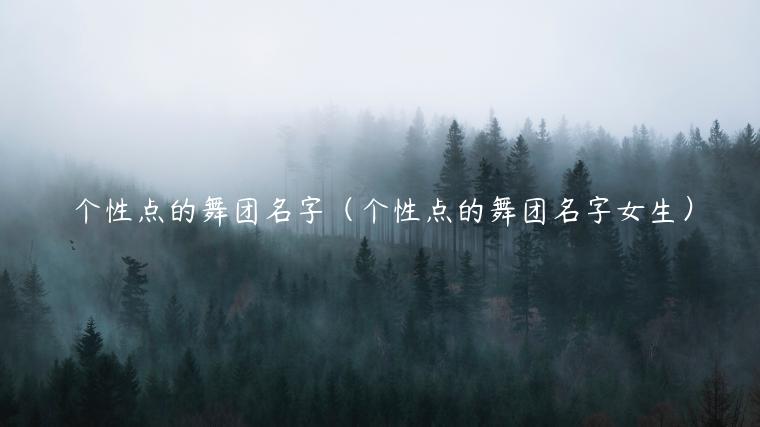 个性点的舞团名字（个性点的舞团名字女生）